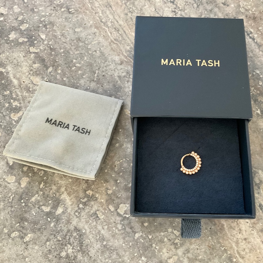 Authentic Maria Tash Apsara Diamond Rose Gold Earring 8 mm for Daith/Septum